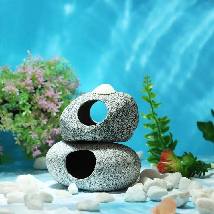 Ceramic Aquarium Cave – Natural Breeding & Hiding Decor for Fish, Shrimp, and Cichlids