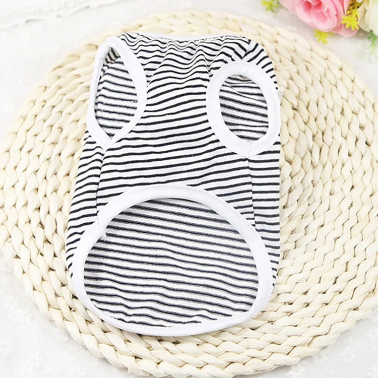Classic Striped Cat Vest Shirt | Lightweight Summer Pet Clothes For Cats/Small Dogs