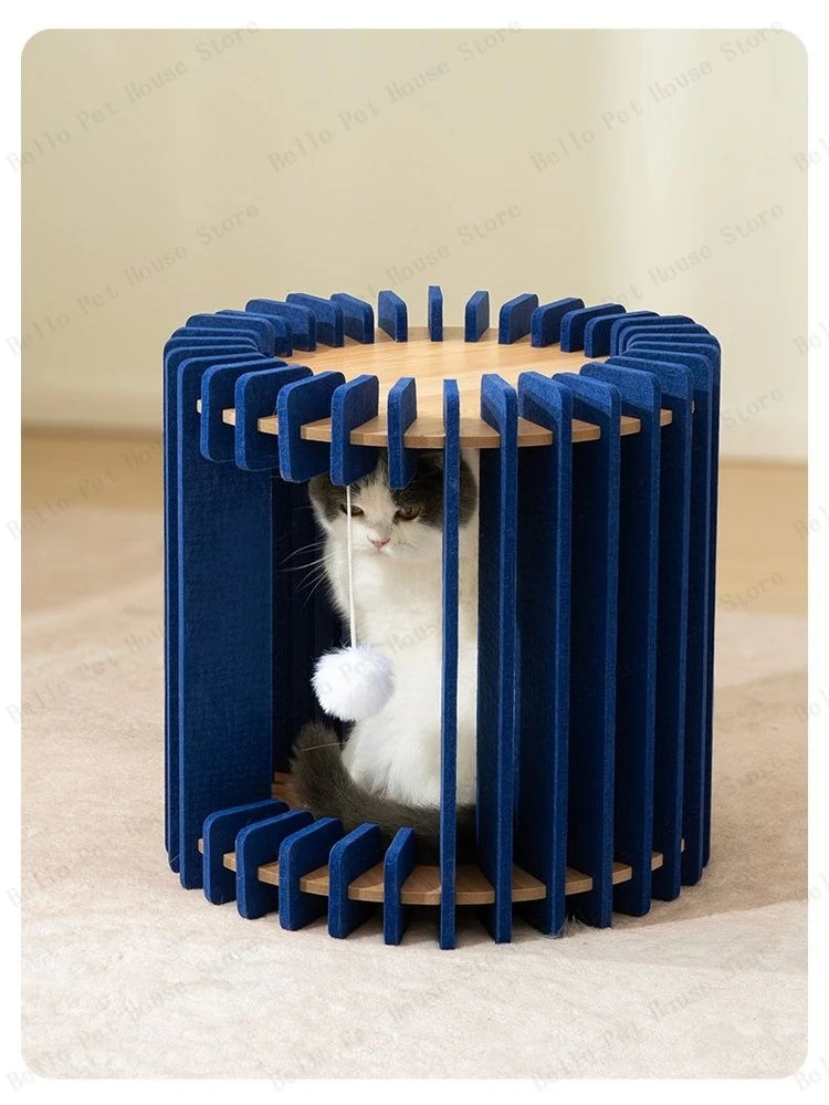 Bird Cage Cat Bed | Luxury Felt Nest for Cats | Breathable & Durable Enclosed Pet Furniture for Comfort & Style