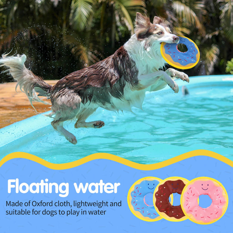 Durable Donut-Shaped Dog Toy – Interactive Squeaky Flying Disc
