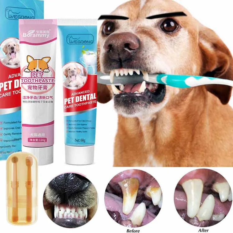 Pet Toothpaste | Cats & Dogs Oral Care | Edible Gum Cleaner | Anti-Calculus Toothpaste | Teeth Cleaning Gel for Pets
