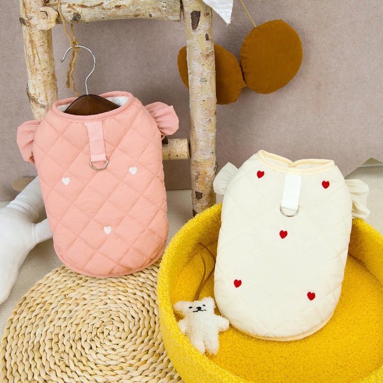 Pet Clothing - Small Dog/Cat Warm Coat | Autumn Winter Waterproof | 24 Love Flounced Sleeve Cotton Vest Outfit