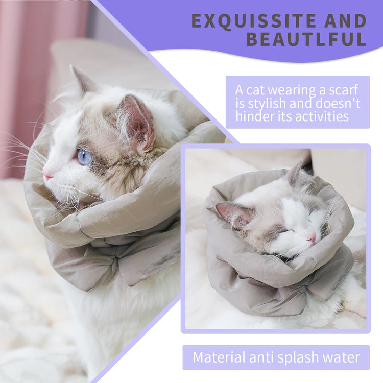 Colorful Warm Cat Collar| Waterproof Scarf Style | Anti-Lick & Bite Protective Collar for Post-Surgery | Stylish Recovery for Cats