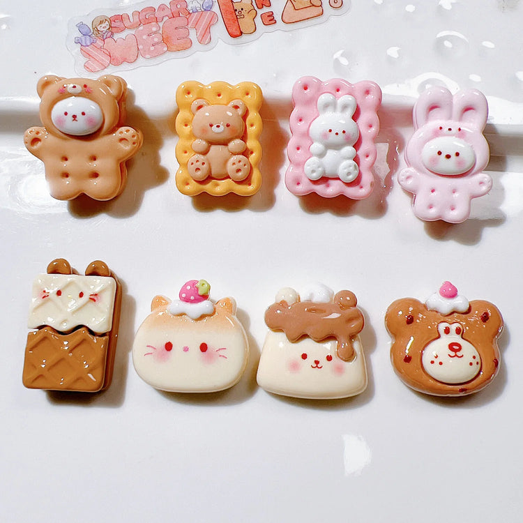 10Pcs New Cute Resin Cartoon Bowtie Cat | Flat Back Parts - Embellishments for Hair Bows | Accessories for DIY Crafts