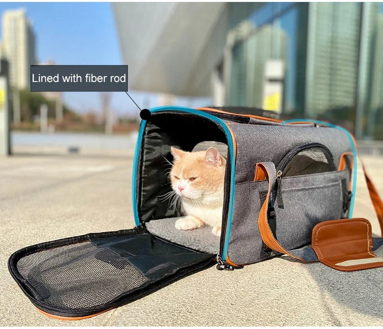 Crossbody Dog Bag – Pet Backpack | Multipurpose Solid Color Shoulder Carrier - Cats/Dogs | Breathable, Portable & Travel-Friendly