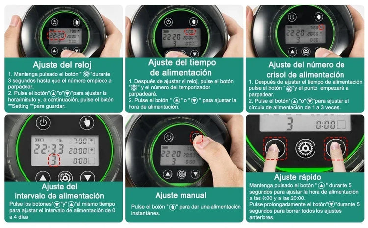 Automatic Fish Feeder for Aquarium with LCD Display and USB Rechargeable Timer – 3-Speed Adjustable Food Dispenser