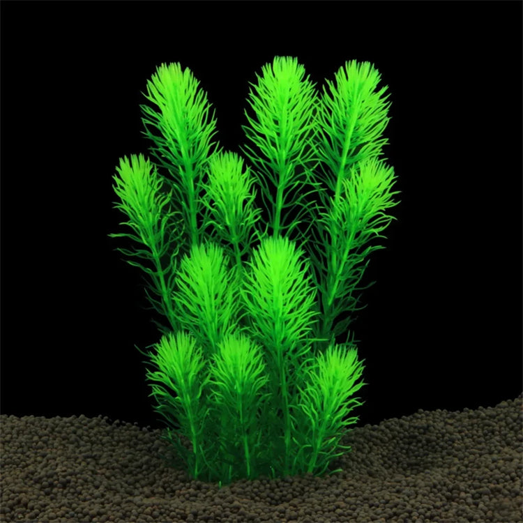 Artificial Aquarium Plants – Simulated Dog's Tail Grass with Ceramic Base, 26cm