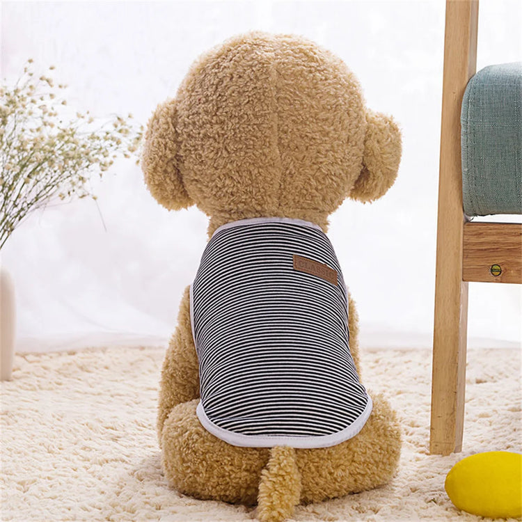 Classic Striped Cat Vest Shirt | Lightweight Summer Pet Clothes For Cats/Small Dogs