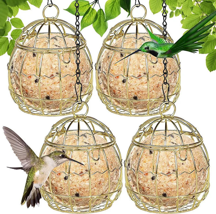 Outdoor Birdcage Bird Feeder | Spring Hanging Bird Feeder | Garden Yard Feeder | Durable Copper Iron Wire Feeder