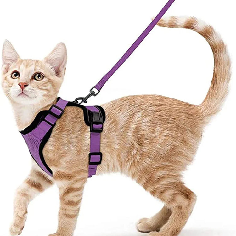 Cat Harness and Leash for Walking | Escape Proof | Soft Adjustable Vest Harnesses for Cats | EasyControl