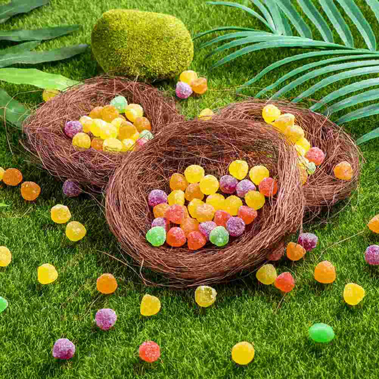 12 Pcs Mini Artificial Bird Nests | Decorative Coffee Thread Nest for Garden, Cages, Weddings, Crafts & Easter Decor