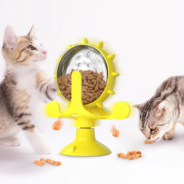 Cat Toy Treat Dispenser | Bell & Rotating Wheel | Interactive Slow Feeder | Kitten Puppy IQ Toy | Small Dog Pet Accessories