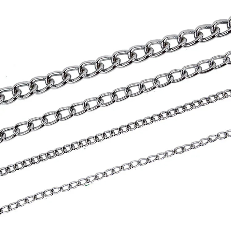 Adjustable Chrome Stainless Steel Dog Collar – No Choke Traction Rope Lead