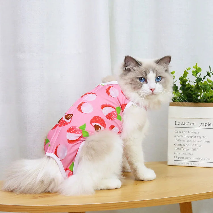 Cat/Small Dog Recovery Suit | Anti-Licking Sterilization Clothes | Breathable Surgery Vest for Spring/Summer