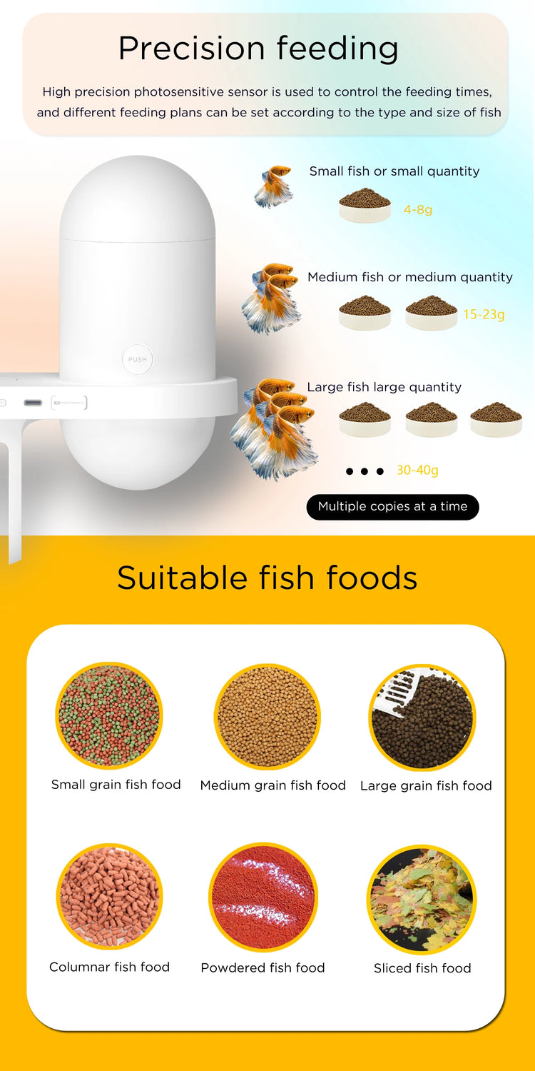 Automatic Aquarium Fish Feeder with 2K HD Camera and WiFi Control