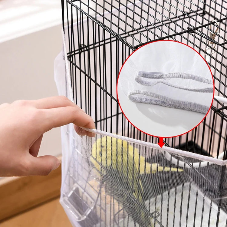 Bird Cage Seed Catcher Cover | Mesh Skirt Dust Guard | Easy-Clean Nylon Net for Parrot Cages | 2 Sizes M/L