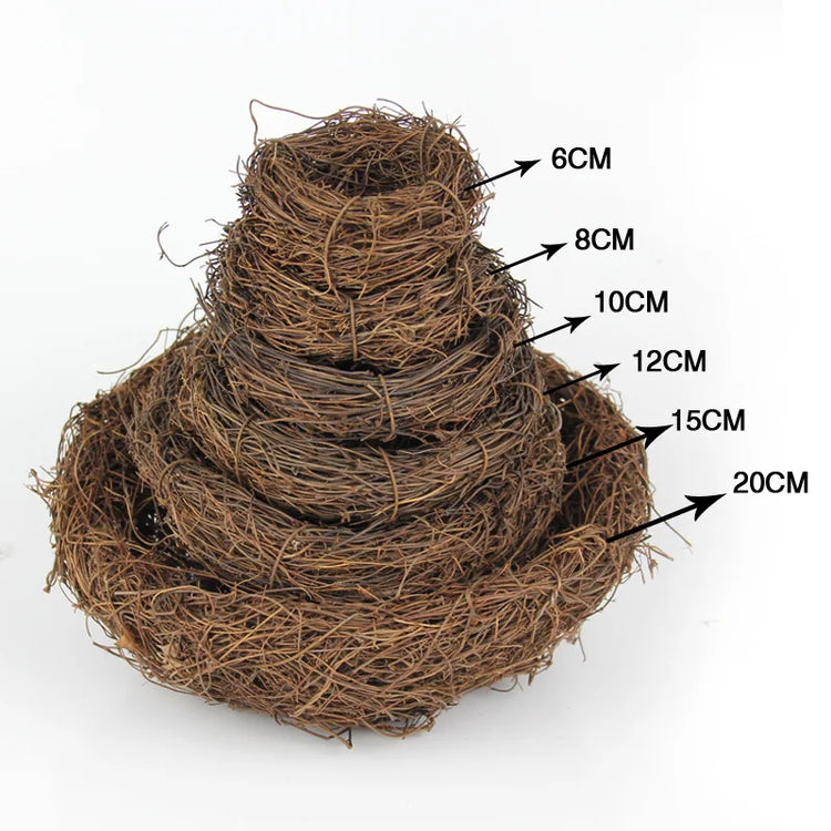 Straw Round Rattan Bird Nest | Chewable Bedding Toy for Parrots, Pigeons & Cage Birds