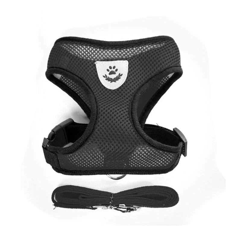 Breathable Cat Harness Leash Set Adjustable Puppy Cats Harness Vest French Bulldog Chihuahua Pug Outdoor Walking Lead Small Dogs