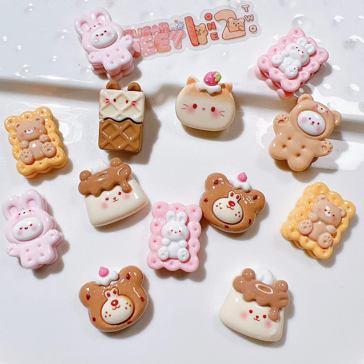 10Pcs New Cute Resin Cartoon Bowtie Cat | Flat Back Parts - Embellishments for Hair Bows | Accessories for DIY Crafts