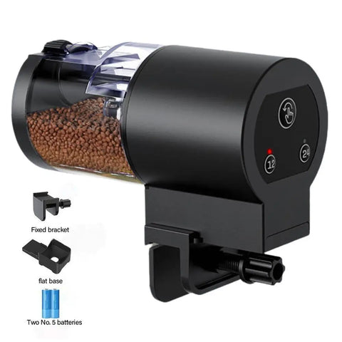 Automatic Fish Tank Feeder with Adjustable Feeding Amount and Timer – 12/24 Hour Interval, Manual & Auto Mode