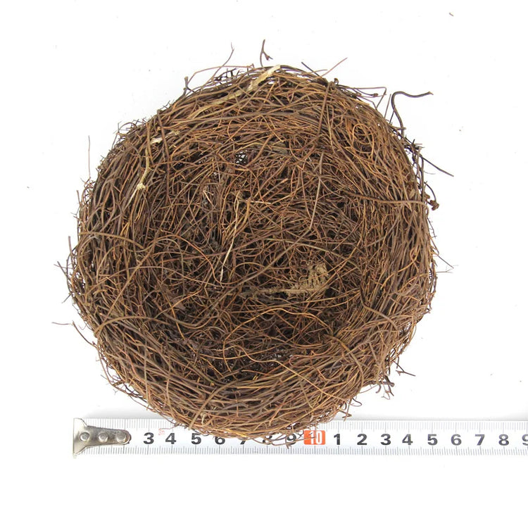 Straw Round Rattan Bird Nest | Chewable Bedding Toy for Parrots, Pigeons & Cage Birds