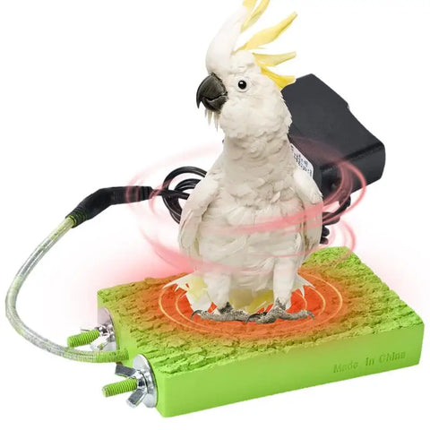 Bird Cage Heated Perch Platform – Snuggle-Up Parrot Warmer with Anti-Bite Cord | Automatic Bird Heater for Budgies & Small Cage Birds