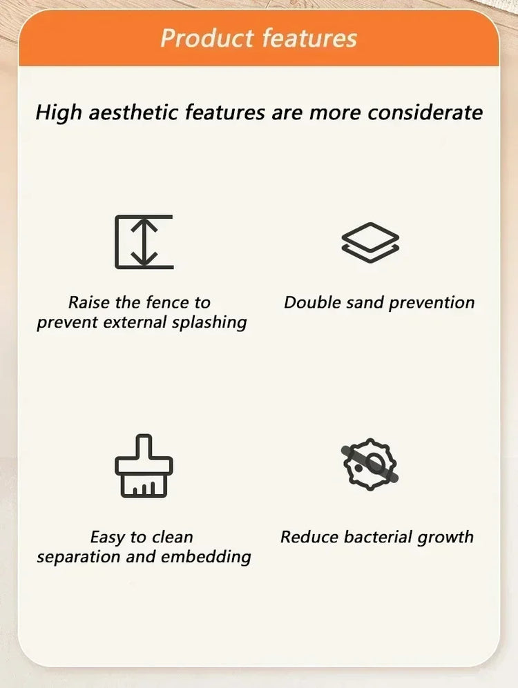 Cat Litter Box | High Side Thicken Semi Enclosed | Splashproof Large Capacity Tray | Removable Scoop | Easy Clean Cat Toilet