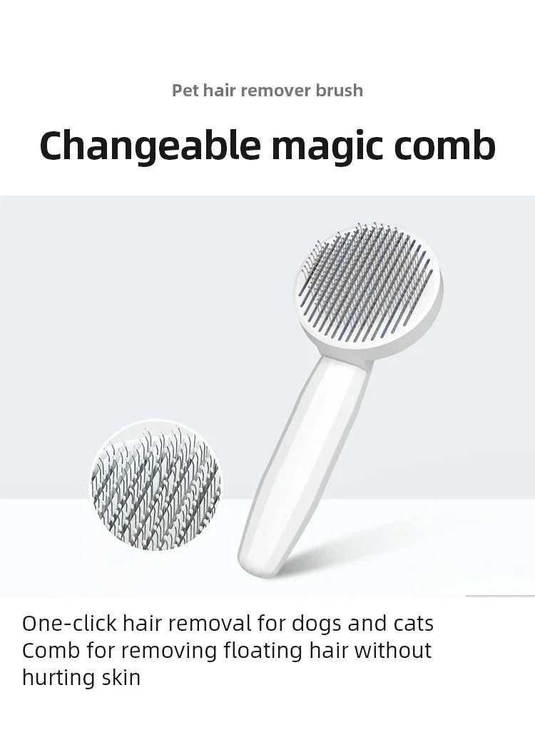 1Pc Cat Comb | Hair Removal | Pet Magic Comb | One Click Floating Hair Remover | Cat Dog Universal Cleaning | Grooming Beauty Supplies
