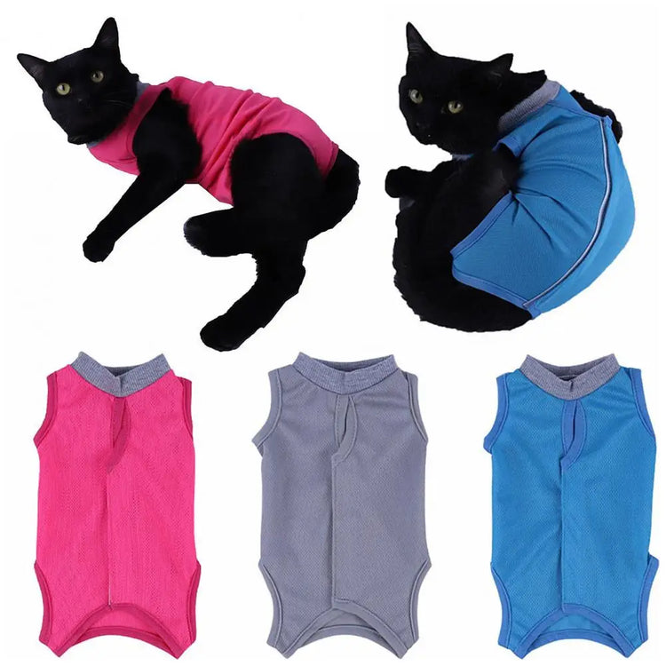 Cat Neutering Suit | Comfortable Adjustable Recovery Vest for Cats