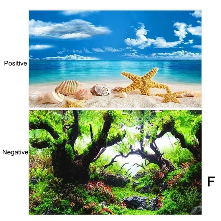 3D Aquarium Background Poster – Double-Sided Ocean Plant Design Fish Tank Sticker Decor