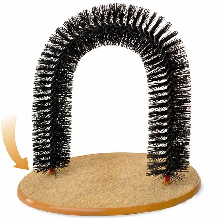 Cat Toy Arch Self Groome | Pamper Feline with A Massage - Grooming Rubbing Brush with Scratching Pad | Toy for Cats - Interactive Toys