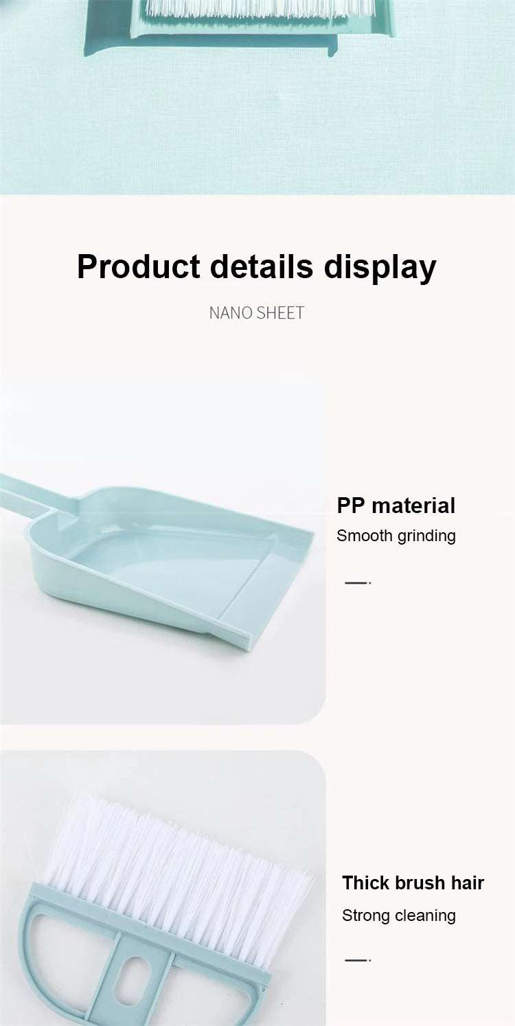 Blue Mini Desktop Cleaning Brush | Pet Mini Broom Set | Dog/Cat Cleaning & Disinfection | Household Cleaning Products