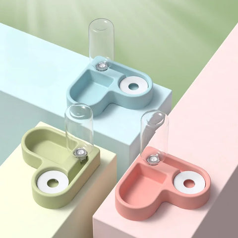 Double Dog and Cat Bowl Set – Pet Feeding Bowls with Water Bottle