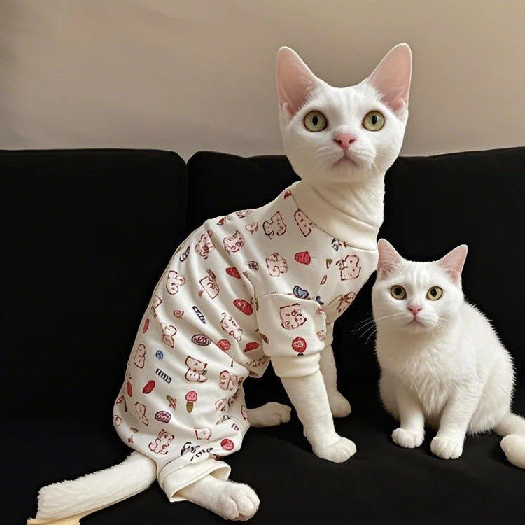 Hairless Cat One-Piece Suit | Warm Clothing for Sphynx/Devon Rex/Ragdoll | Anti-Hair Loss Pet Apparel