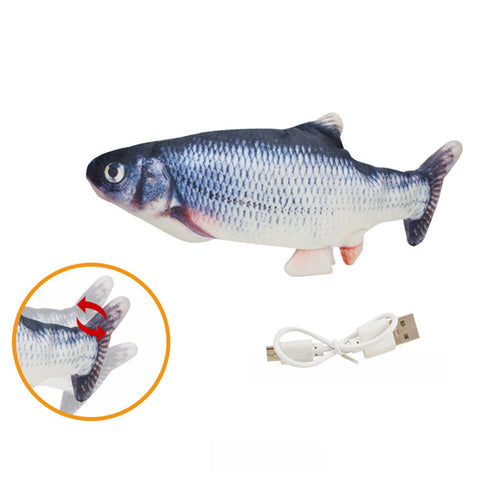 Electric Moving Fish Cat Toy | Realistic Flopping Fish | Dog Toy Plush | Interactive Cat Toy | Electric Wagging Fish | Indoor Cat Exercise | Pet Supplies