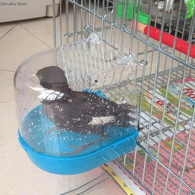 Bird Hanging Bath Cube | Parrot Bathtub for Cage | Small Bird Shower Box for Cockatiel, Lovebird, Budgerigar, Canary