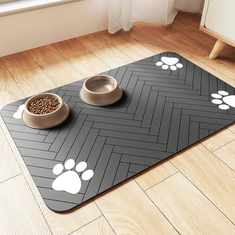 Pet Feeding Mat-Absorbent Pet Placemat for Food and Water Bowl | Waterproof Rubber Backing | Quick Dry Water Mat for Dog/Cat