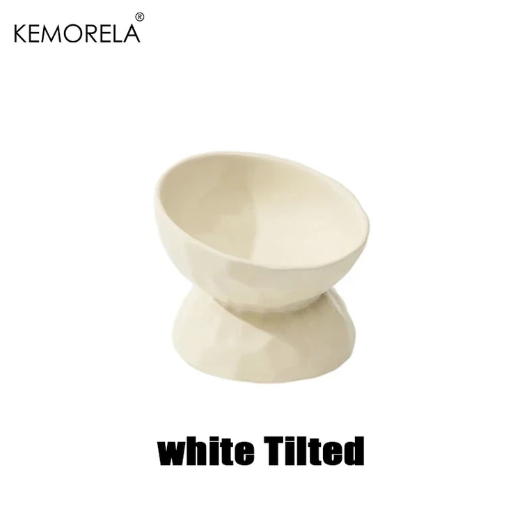 Cat Ceramic Bowl | Gradient Pet Food & Water Feeders | Small Dogs Drinking & Eating Supplies | Raised Tilted Cats & Puppy Feeding Supplies