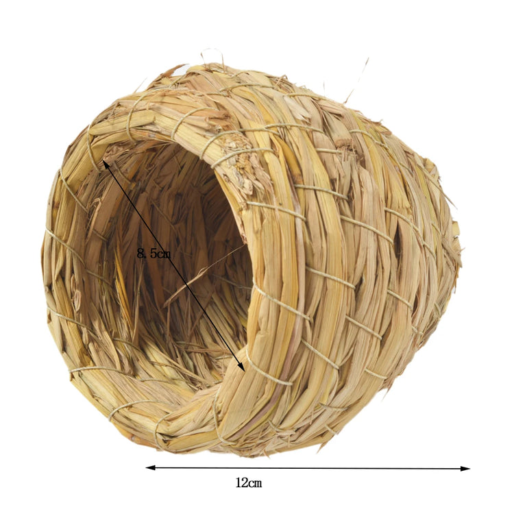 Natural Handmade Straw Bird Nest – Cozy Pigeon & Parrot Nest for Small Pet Birds | Eco-Friendly Cage Accessory (9x12cm)