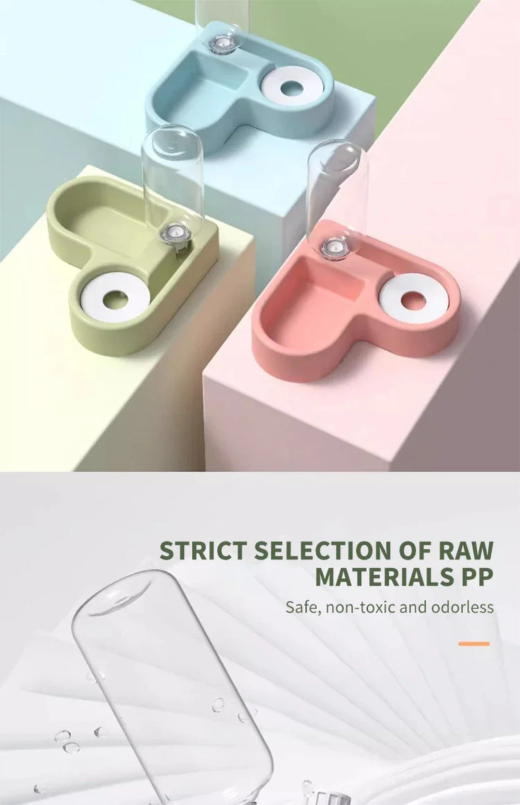 Double Dog and Cat Bowl Set – Pet Feeding Bowls with Water Bottle