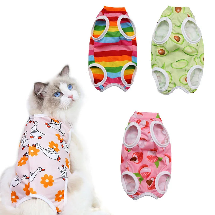 Post-Surgery Sterilization Suit for Female Cats | Anti-Licking Recovery Vest | Weaning Suit