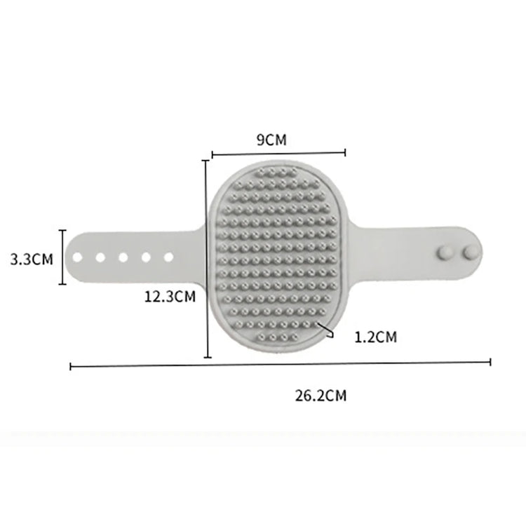 Cat Grooming Comb | Dog Bath Brush - Pet Grooming Shedding Soothing Massage | Rubber Bristles Comb with Adjustable Ring Handle