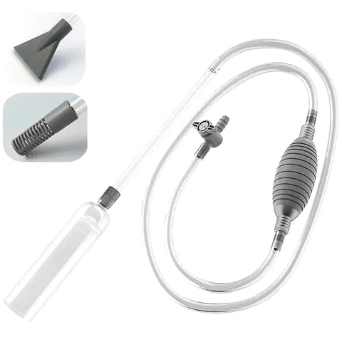 Fish Tank Water Changer Handheld Vacuum Siphon Pump with Adjustable Outlet Valve