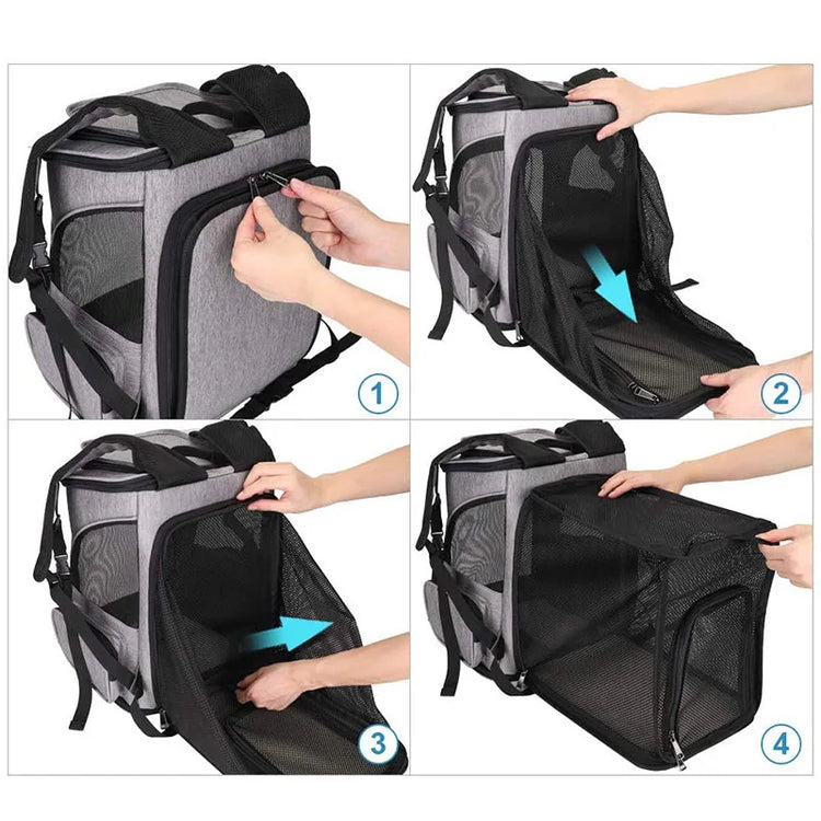 Breathable Pet Cat Carrier Backpack | Foldable Pet Carrier | Transport Travel Bag | Expandable Large Capacity | Creative for Cats Dogs