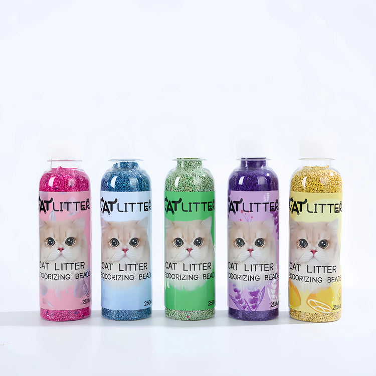 A Bottle of Cat Litter Deodorizing Beads | Cat Litter Freshener | Pet Odor Neutralizing Scented Additives | Odor Control for Litter Box