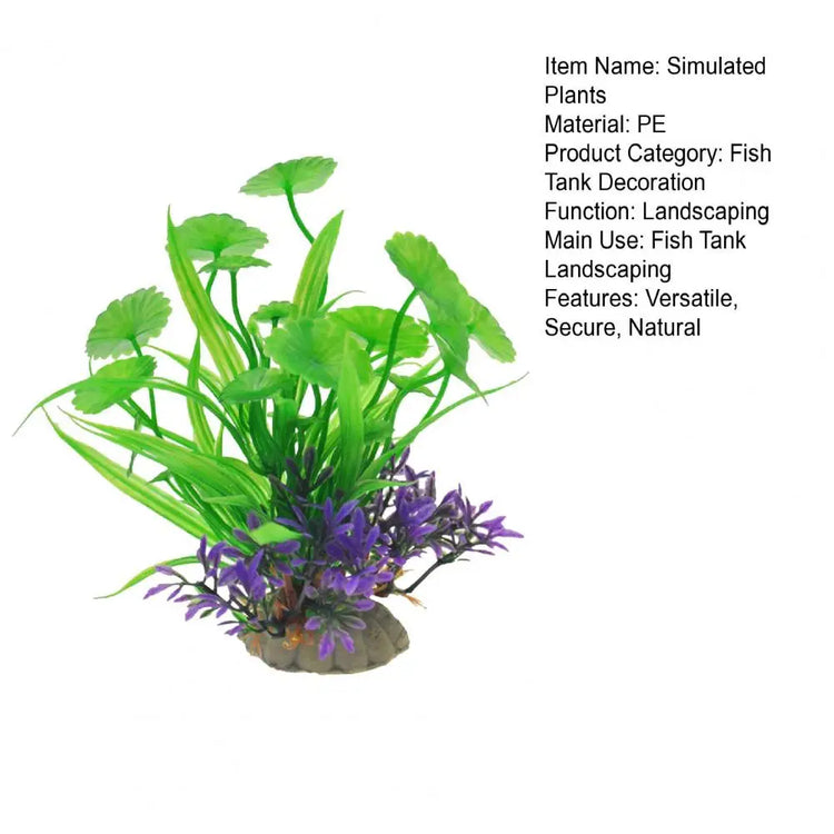 Artificial Aquatic Plant – Fade-Resistant Plastic Decor for Fish & Reptile Tanks