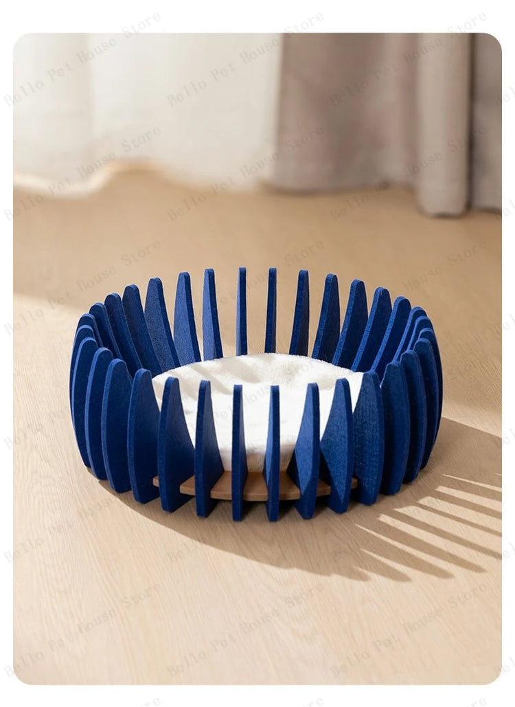 Bird Cage Cat Bed | Luxury Felt Nest for Cats | Breathable & Durable Enclosed Pet Furniture for Comfort & Style