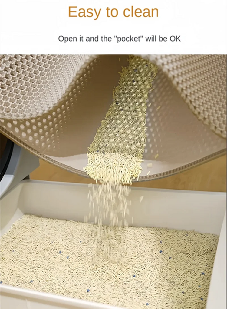 Cat Litter Mat - Double Layer | Cat Litter Box Waterproof Mat | Non-slip Sand Cat Pad | Foldable Washable Mat | Pet Clean Supplies