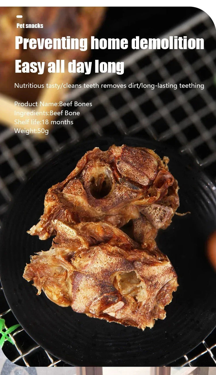 Beef Ribs Dog Treats – Natural, High-Protein Chews for Oral Health & Daily Training (50g)