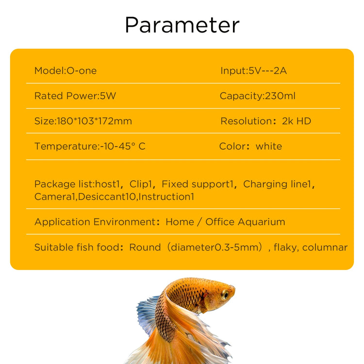 Automatic Aquarium Fish Feeder with 2K HD Camera and WiFi Control